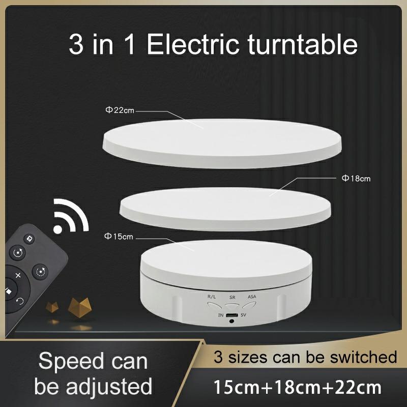 Electric Rotating Visualizer 360° Turntable 3 Speeds Regulation USB Charge Display Stand For Video Shooting Prop Jewelry Shoes