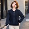 Stylish 2026 Spring Top for Middle-Aged & Elderly Women: Long-Sleeved, Slim-Fit Apparel