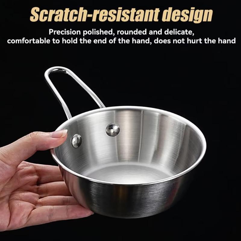 Edelstahlschüssel mit Griff Kleine Schüssel Runde Grillwürzmischungsschüssel