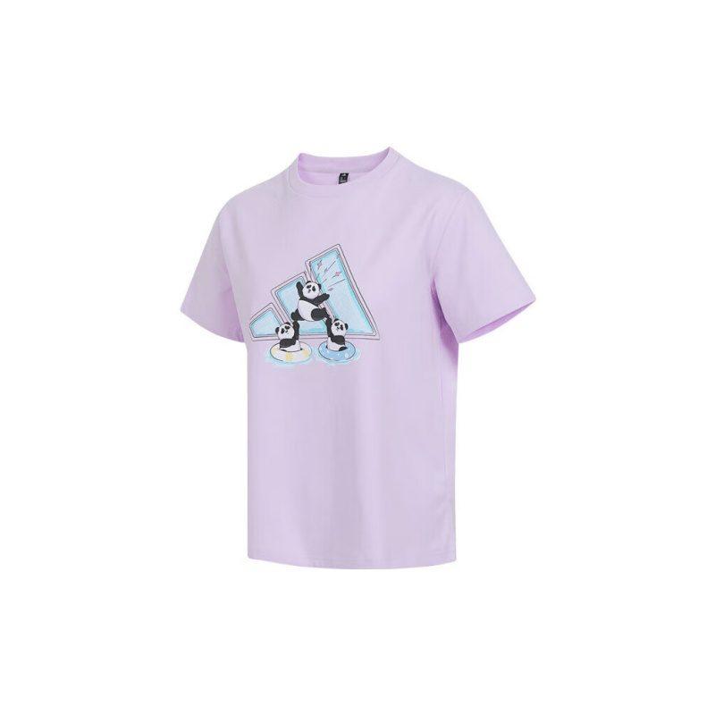 Adidas T Shirts Women's Purple Crew Neck Moderate KC0972