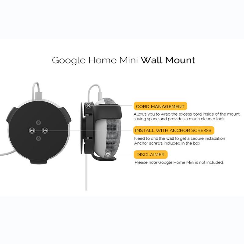 Suport de montare pe perete Suport de depozitare pentru difuzor inteligent pentru Google Home Mini/Echo Dot