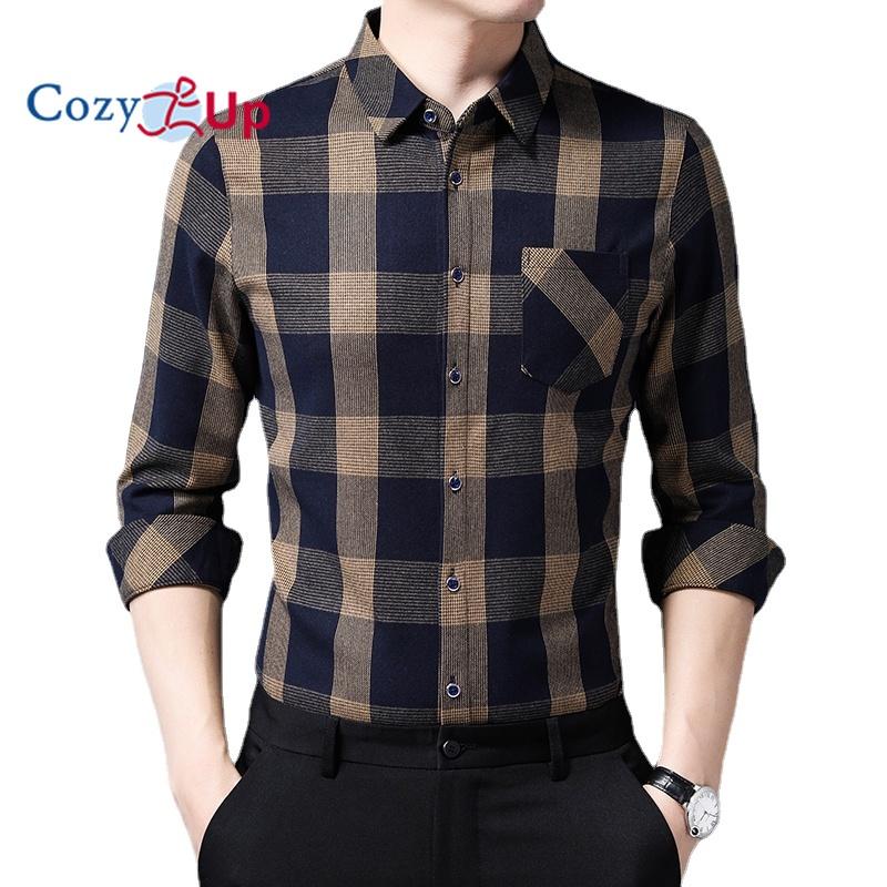 

Уютная мужская повседневная фланелевая рубашка в клетку с лацканами и длинными рукавами на пуговицах M жёлтый