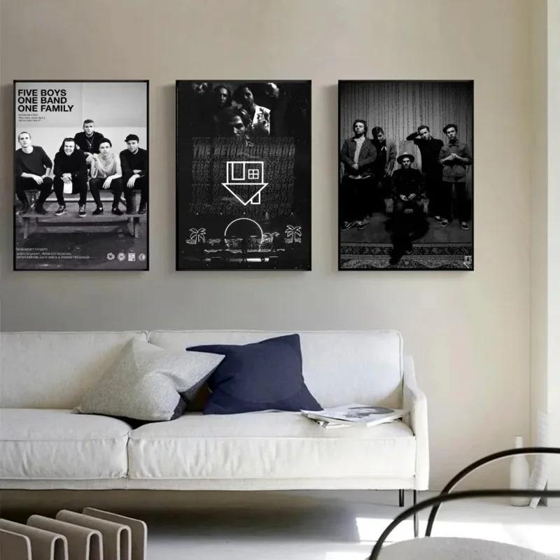 Black And White Minimalist Music Aesthetic Wall Art Neighborhood Band High-definition Canvas Painting Poster Home Bar Coffee