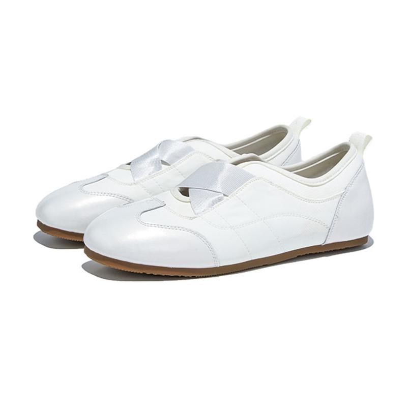 

Модные женские кроссовки AIYUQI, повседневные балетки, женские балетки на плоской подошве из натуральной кожи большого размера, эластичные, женские туфли для тренировок добродетели 35 бежевый