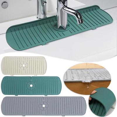 Tappetino per rubinetto in silicone Increspature dell'acqua Tappetino per raccolta acqua per rubinetto della cucina Tappetino per schizzi per lavello grande Protezione per controsoffitto Bagno