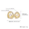 Factory Directly Sell Gold Silver Metal Color Brass with Bling Zircon Hip Hop Two Piece Love Heart Teeth Grillz