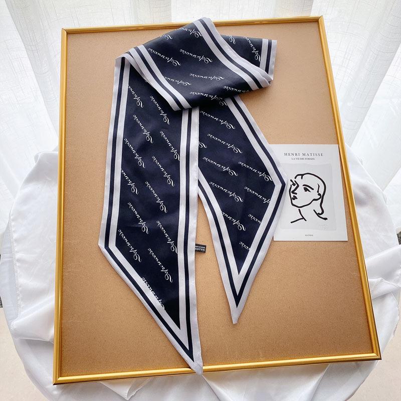 Luxury Long Silk Scarf Bag Tie Lady Neck Skinny Scarves Hairband Foulard Horse Print Brand Women Neckerchief Ribbon