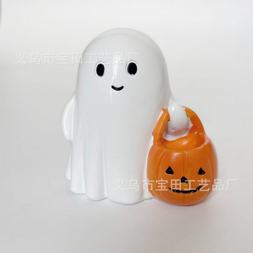 New product cute white ghost party decoration garden ornament study desktop decoration small ornament