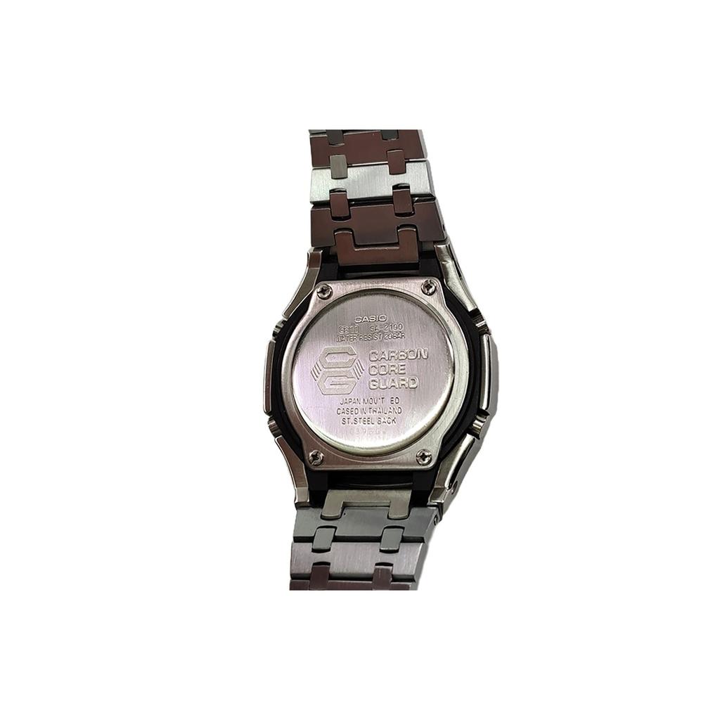 CASIO Men Liquid Crystal,Analog Dual Display Series Black Watch GA-2100SKE-7A(Watch3--)