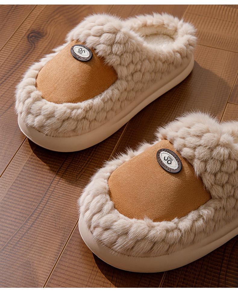 Plush Non-Slip Cotton Slippers for Men & Women - Cozy, Thick-Soled, Perfect for Indoor & Outdoor Use In Fall & Winter
