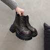 [Fanfna] 2025 Autumn New Fashionable Versatile British Style Thick-soled Small Man Increases Height Martin Boots Women's Niche