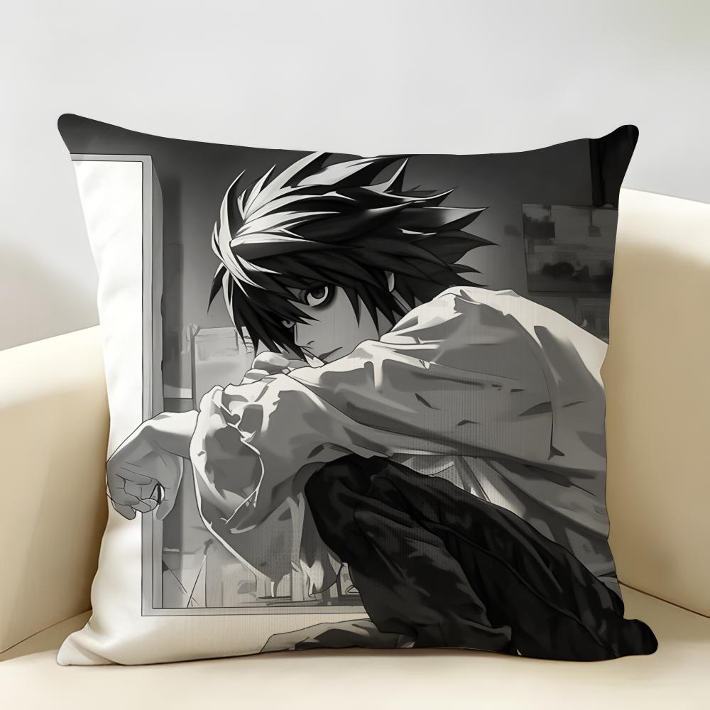 Anime DDeath NNote Cushion Cover Natural Linen Organic Fabric DoubleSided Printing Room Sofa Decor Pillow Case
