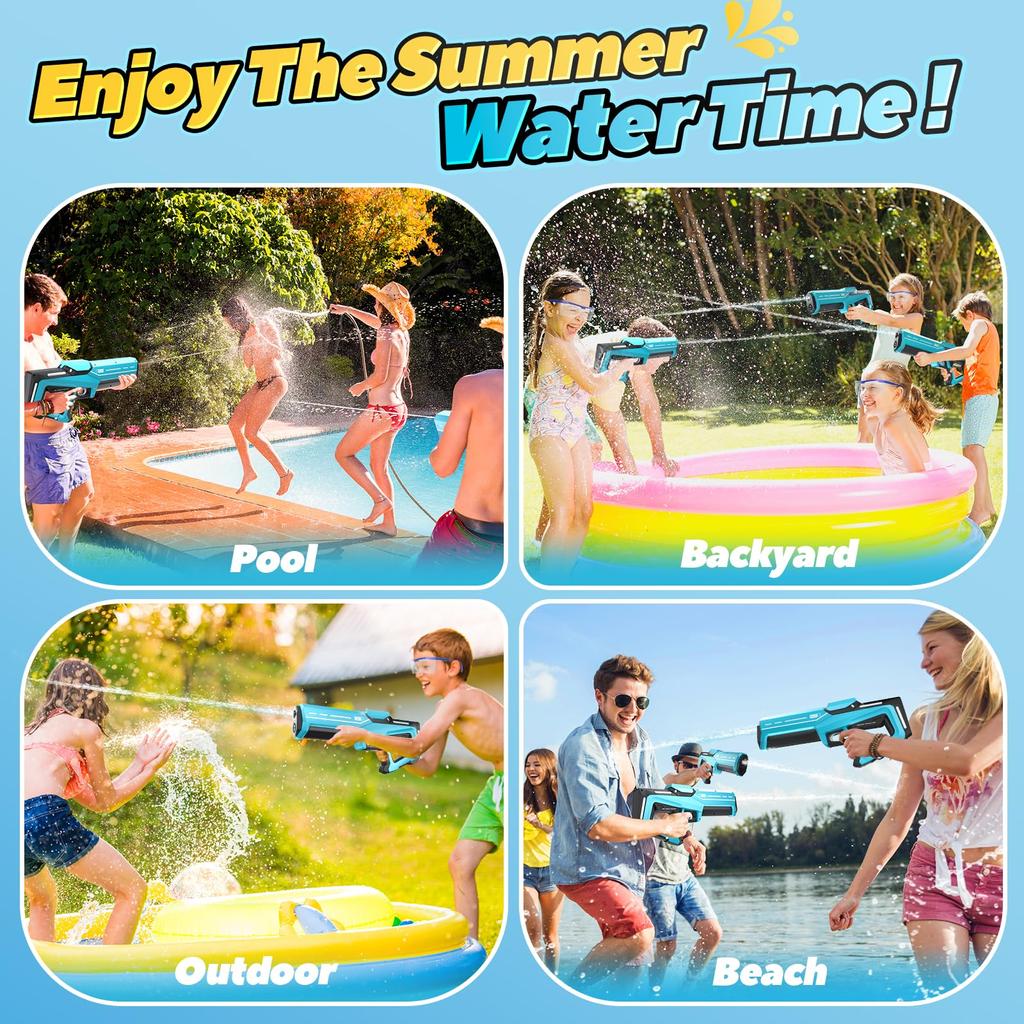 Electric Water Guns for Adults Kids, Automatic Water Gun with 19-32Ft Shooting Range, Battery Powered Waterproof Water Gun