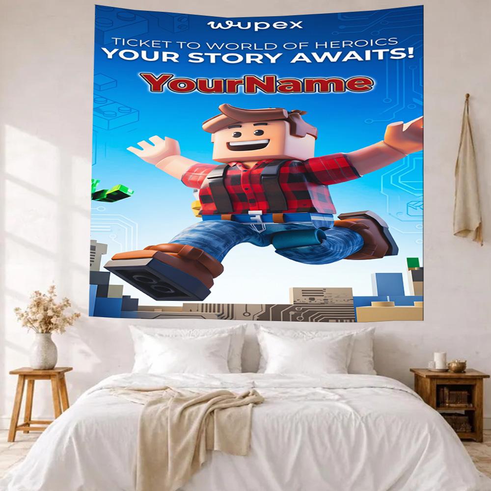 Roblox Personalizzato Il Tuo Nome Decorazione Murale Arazzo Artistico Per Memoriale di Animali Domestici Compleanno Festa Nuziale Sfondo Regalo di Famiglia