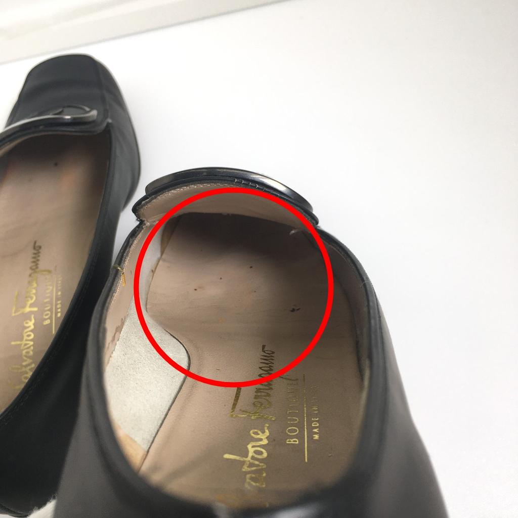 Salvatore Ferragamo Low Heel Square Toe Pumps 5C Calfskin Black Women Used