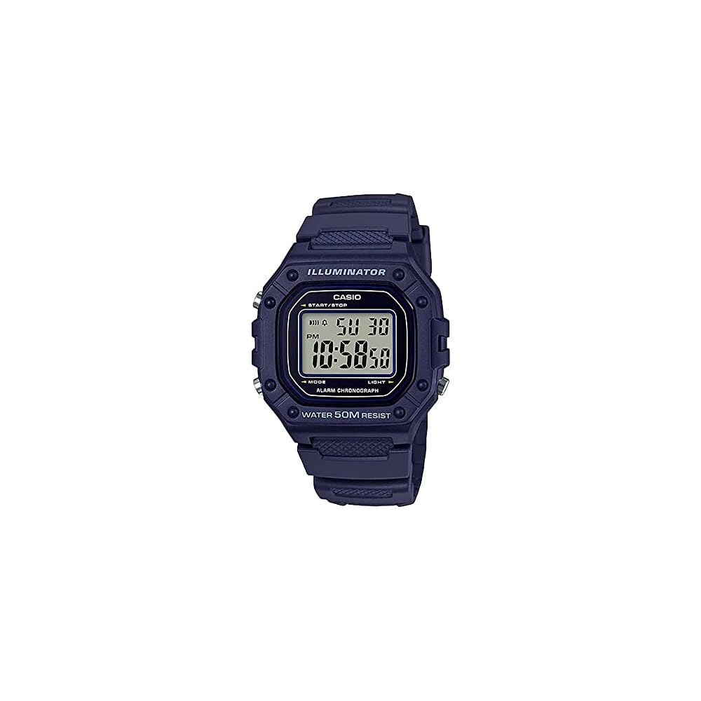 Casio Standard Digital Watch W-218H-2AV Navy Unisex Water Resistant Lightweight Design