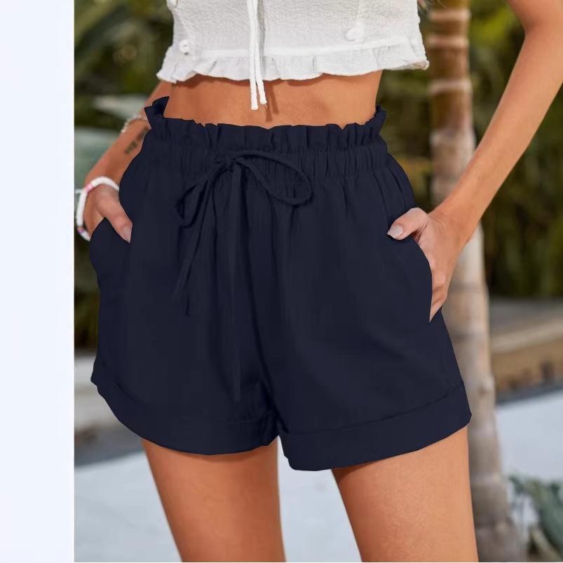 Pantalones Cortos Casuales de Moda Sueltos de Color Sólido para Mujer Verano 2026 - Estilo Europeo y Americano