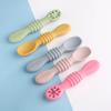 2Pcs/Set Baby Silicone Grinding Training Spoon Feeding Complementary Food Rice Paste Double Headed Soft Spoon Sticky Licking Rod