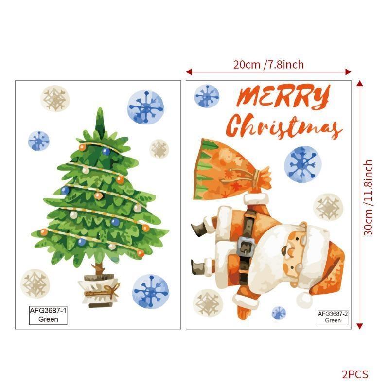 Adesivi Murali Luminosi di Babbo Natale Buon Natale per Stanza Bambini Finestra Fiocchi di Neve Decorazioni Festival Glow in The Dark Camera da Letto