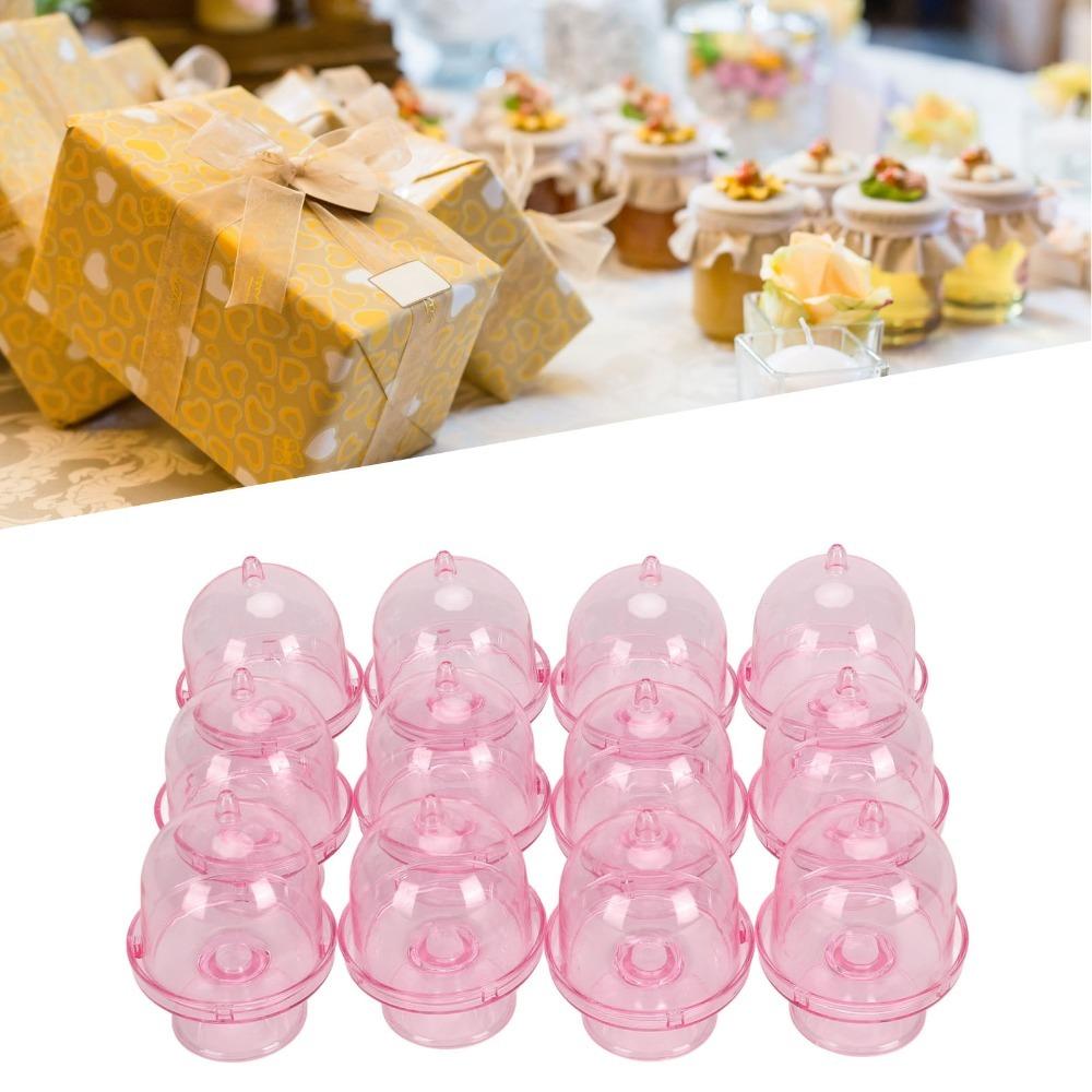 12pcs With Dome Cover Small Cake Display Stand Mini Size Cake Plate With Lid Dessert Tray  Tea Party