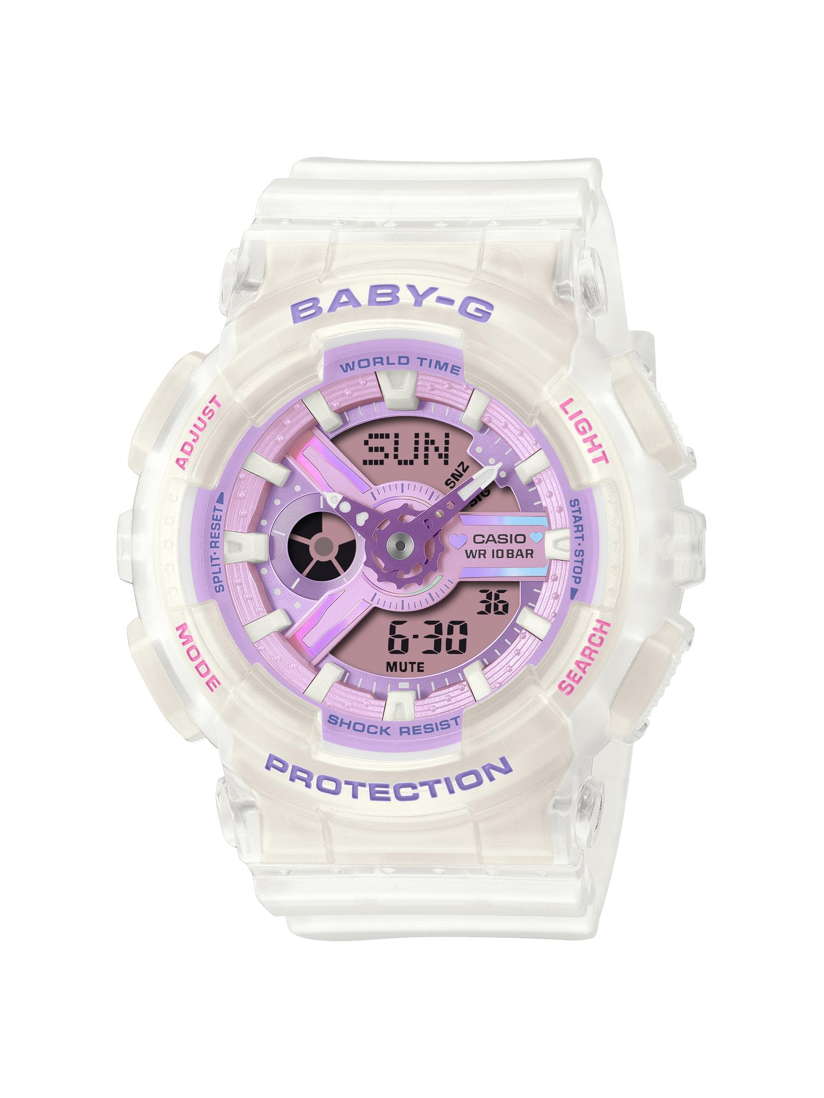 Женские часы Casio Baby-G, Белые, BA-110PS-7AJF белый