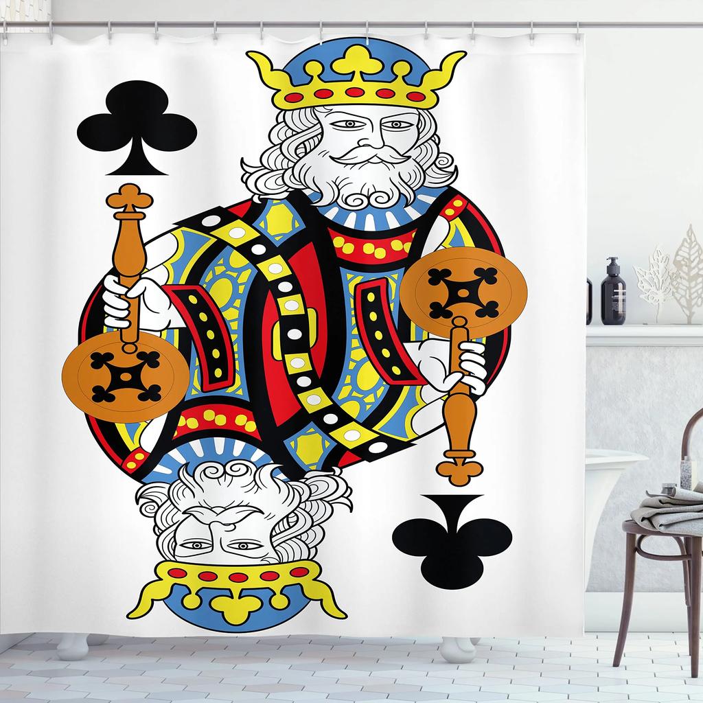 Pokerové vodotěsné sprchové závěsy Látka do koupelny Sprchový závěs Hrací karty Hotel Domov Kolej Vany Závěsy Dekorace