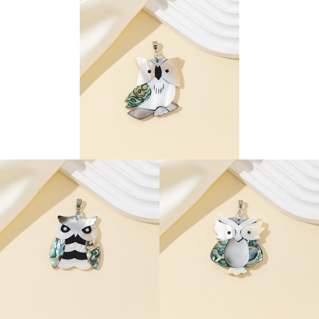 Handmade Shell Owl Pendant Necklace With Unique Design For Style Accessories