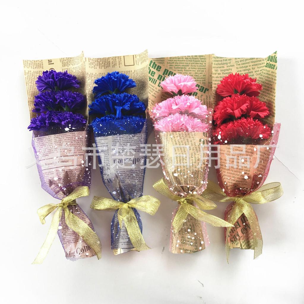 5-Piece Carnation Soap Flower Bouquet Gift Box for Christmas, Valentine's, Birthday, Teacher's Day