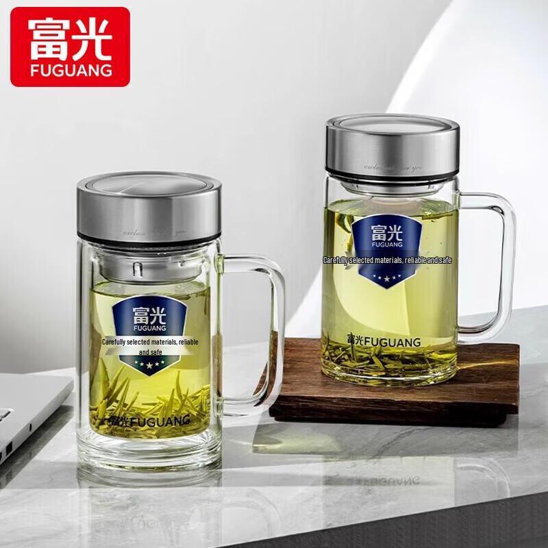 Fuguang Double-Layer Glass Business Tea Infuser Bottle