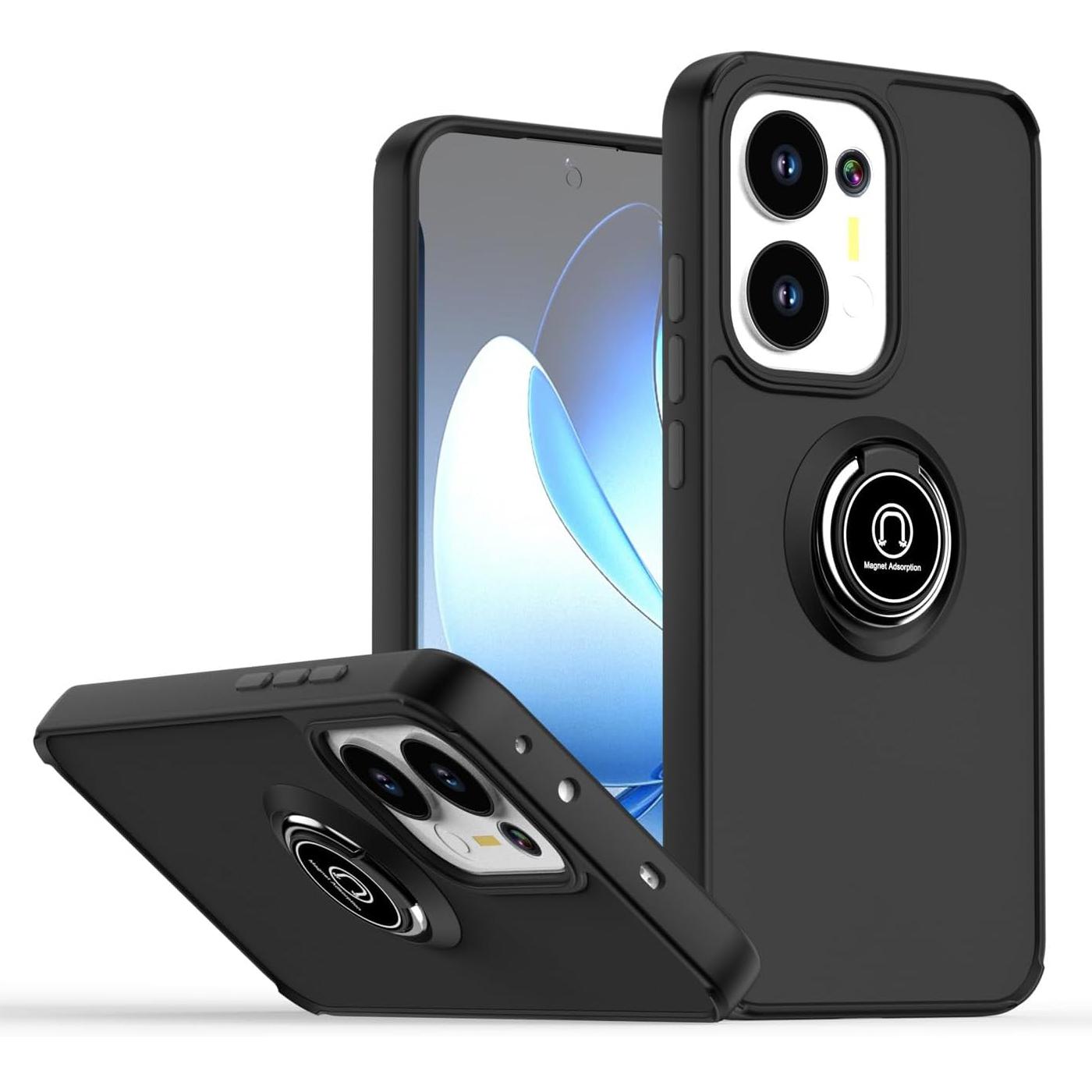 

Чехол Armor Matte для OPPO Reno 13F 13FS 5G Reno13 F FS Reno 13 Pro, чехол-кольцо, магнитная подставка, держатель, противоударный чехол, Fundas Oppo Reno13 FS 5G чёрный