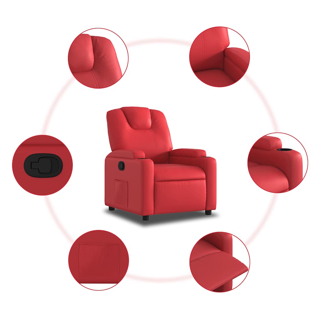 Red Faux Leather Recliner Chair