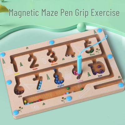 Wooden Magnetic Maze Toy: Number Recognition & Concentration Training for Kids 3+