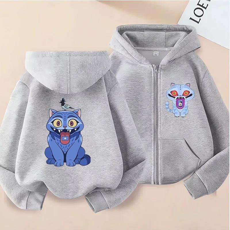 Children's Zippered Sweatshirt Tiger Kpop Devil Hunter Hoodie Children's Clothing Girls Boys Autumn Sweatshirt Zippered Hoodie