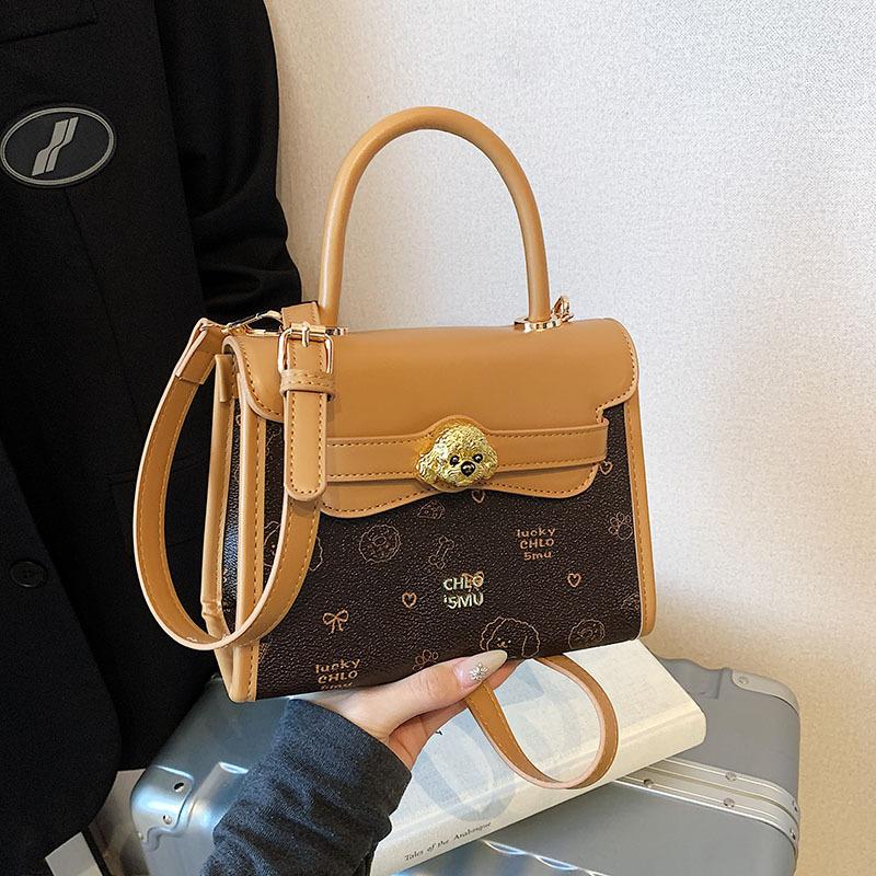 Niche Contrasting Color Bag Women's New Spring and Summer Versatile Messenger Bag Fashionable Portable Small Square Bag