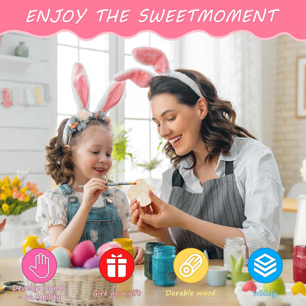 Reusable Wood Spring Ornaments Smooth Wood Cutouts Ornament with String for Decoration Robust Wood Cutouts Ornament for Gift