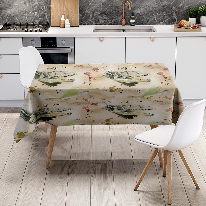 Tischdecke mit Dinosaurier-Musterdruck für Esszimmerdekoration Heimtextilien Küchenzubehör XL-Größe 180x260cm #