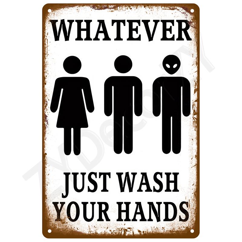 Retro Wall Art Mural Outdoor House Bathroom Home Room Decorations Decor Vintage Metal Signs Plates Tin Sign Posters Man Cave Bar