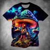 Colorful Mushroom Pattern T-Shirts 3D Print Men's O-Neck Short Sleeve T Shirt Harajuku Oversized Casual Tees Kids Tops Clothing
