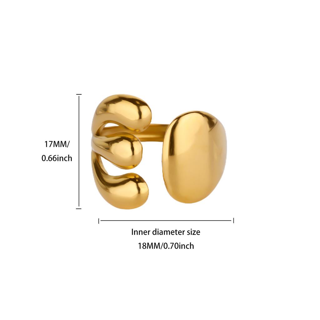 Three-dimensional double-layer sun starfish stainless steel plated k ring openable ring jewelry hot-selling new