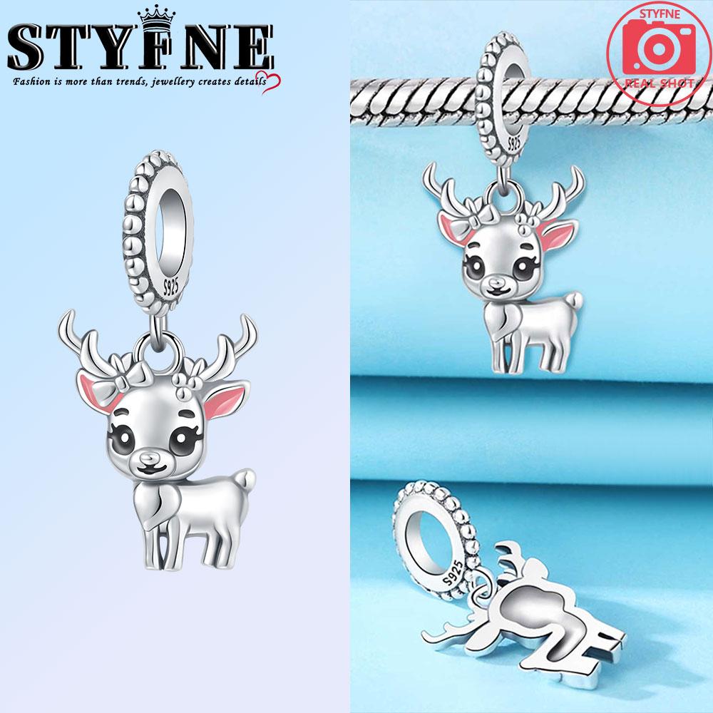 Kupfer Schneeflocke Weihnachtsbaum Rentier Süßigkeitenhaus Anhänger Perlen Marke Armband Exquisites DIY Schmuckherstellung Damen Geschenk