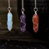 Healing Crystal Pendant Necklaces Pointed Stone Charm Necklace Spiritual Gemstones Pendants Jewelry for Women Girls