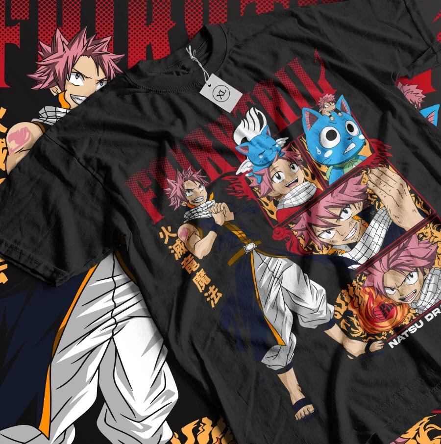 Fairy Tail Tshirt Gray Fullbuster Natsu Dragneel Dragon Slayers TShirt Black S