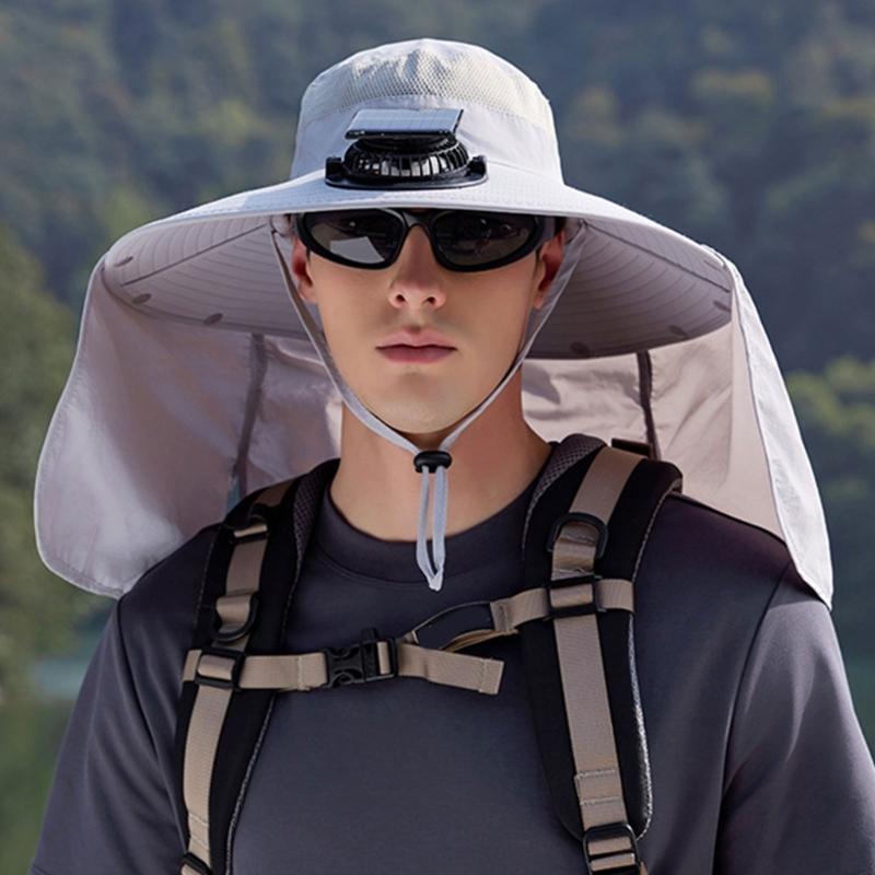 Rechargeable Outdoor Hat Built In Fan Solar Charging Lightweight Breathable Sun Protection For Men Women