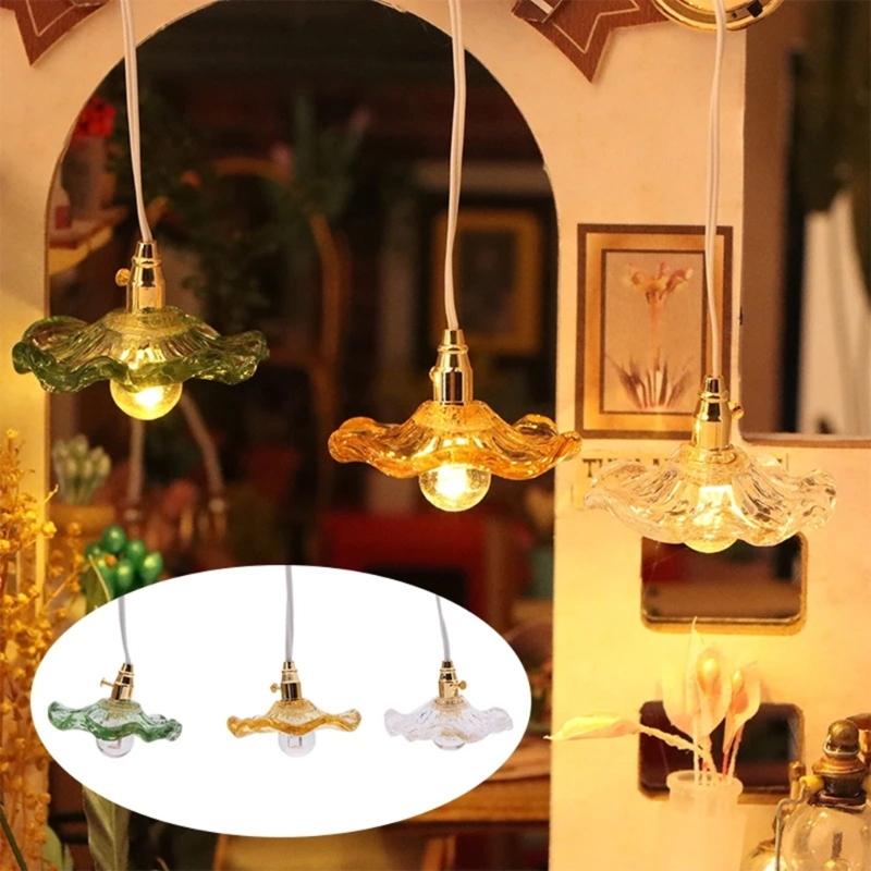 Chandelier Model Elegant Ceiling Light Miniature Lamp Model Accessories Role Play Furnishings Lighting Toy Doll House