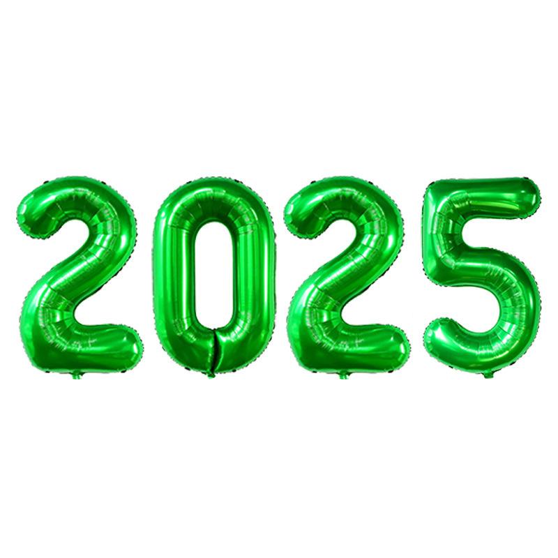 Digital Balloon 2025 Aluminum Film Set New Year'S Decoration Arrangement 16 Inches 32 Inches 40 Inches Digital Combination Independent Packaging