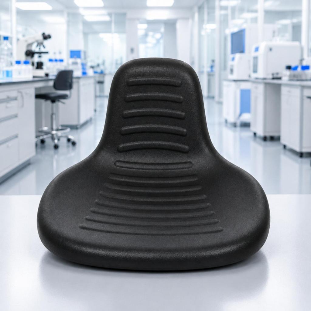 Lab Stool Replacement Seat Ergonomic Anti PU Foam with Handle Textured for Research Facility,