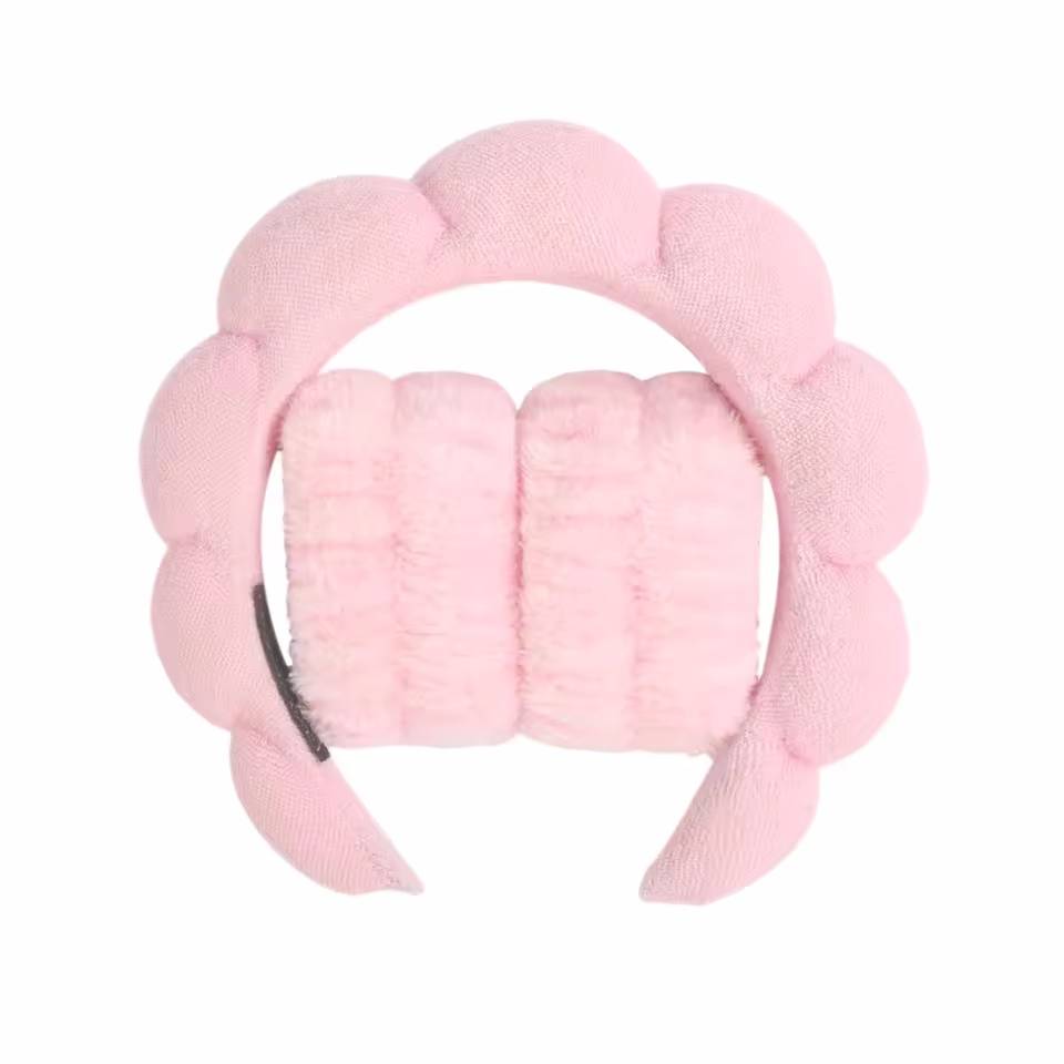 3Pcs Fashion Microfiber Washing Wristbands Scrunchies Puffy Headband Spa Bubble Headband for Washing Face Makeup Shower Skincare