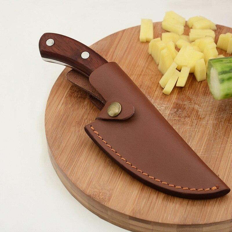 5.5 Inch Butcher Knife Handmade Forged Chef Cooking Kitchen Knives BBQ Tool Gift Leather Sheath