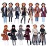 30cm Doll Clothes Fashion Luxury Fur Collar Waist Leather Trench Coat Jacket Pants Skirt Set For 1/6 Supermodel Doll Accessories