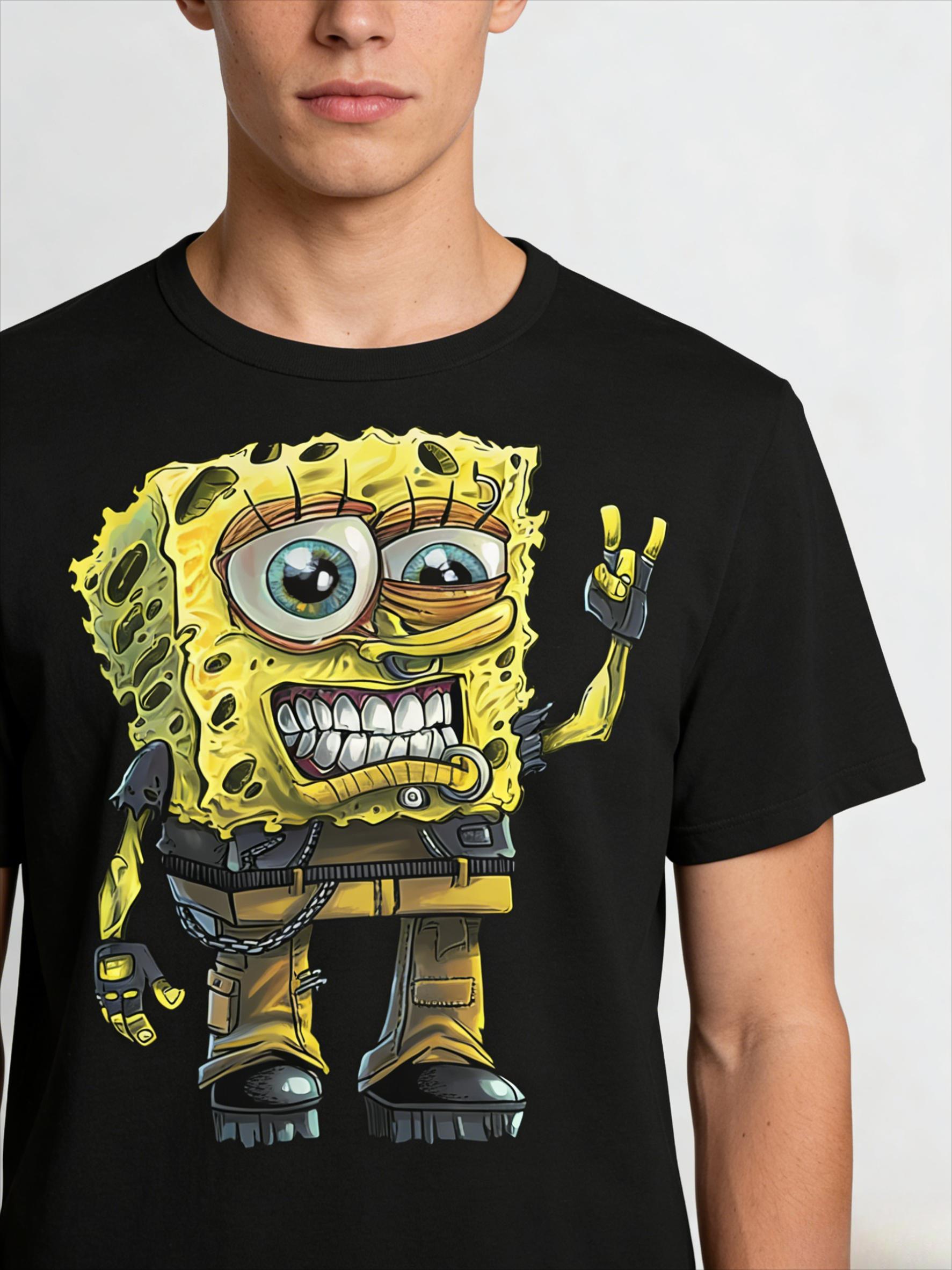 

2026 Fashion 3D Printed SpongeBob SquarePants Cool Boys Outdoor Clothing Boys and Girls Childrens Tshirts Tops and Shirts S разноцветный